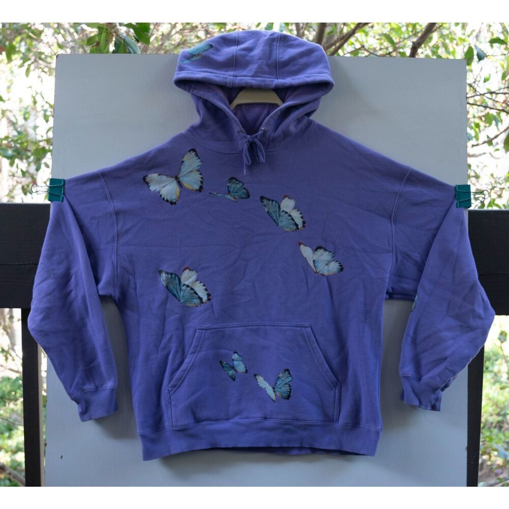 Coney Island Picnic Hoodie Sweatshirt Men's Butterfly Graphic Purple Size L‎